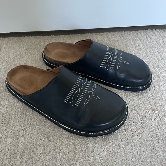 Hender Scheme Japan Comfy Cheak Mule Black Leather Size Japan 7 (28-28.5cm) - Picture 1 of 6